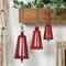Red Metal Tibetan Inspired Decorative Cow Bells with Jute Hanging Rope Set